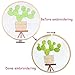 Unime Full Range of Embroidery Starter Kit with Partten, Cross Stitch Kit Including Embroidery Cloth with Color Pattern, Bamboo Embroidery Hoop, Color Threads, and Tools Kit (Light Cactus)