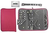 Anti-Tarnish Jewelry Organizer - Fuschia (Royal Pink) - with Removable Ring Stub, Earring Pad, Secure-Snap Loop for Necklaces & Large Pocket for Loop Earrings & Bracelet+ DB Roth 100% Cotton Flannel All-in-one Jewelry Cleaning Cloth