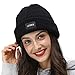 LETHMIK Fleece Lined Cuff Beanie,Solid Color Knit Hat Slouchy Winter Skull Cap for Men&Women Black