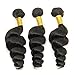 JINREN (TM) Brazilian Virgin Hair Loose Wave Hair Weave 3 Bundles 300g Unprocessed Loose Deep Wave Virgin Human Hair Weave Natural Black 10-28inch (22inch 24inch 26inch)