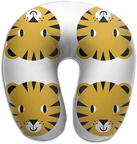 Tiger Face Happy Animal Modern Kids Nursery Memory Foam Travel Neck Pillow U Shaped Travel Neck Support Cushion
