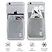 Cell Phone Credit Card Holder Stick On Wallet Case w/RFID Blocking (Silver)