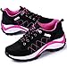JINGJING Women's Lightweight Athletic Running Shoes Black Mesh Breathable Sports Fitness Jogging Sneakers
