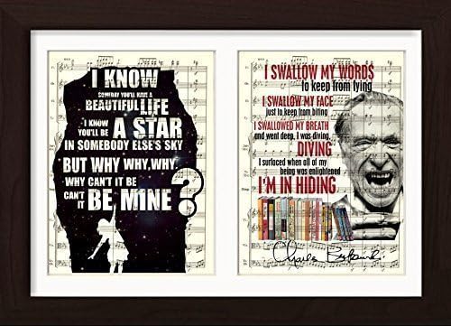 Pearl Jam Inspired Black In Hiding Print Ready To Frame Mounted /Matted Sheet Music Art Print