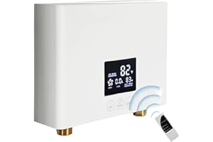 DAORDAER Electric Tankless Water Heater 3000W 110V, Instant On-Demand Hot Water System with Digital Display & Remote Control, Bathroom/Kitchen, Constant Temperature, WHRITE with Plug (110V/3000W)