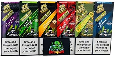 Octopuff Kingpin Hemp Wraps 5 Pack Blue Original Fly Laidback Manic Purple