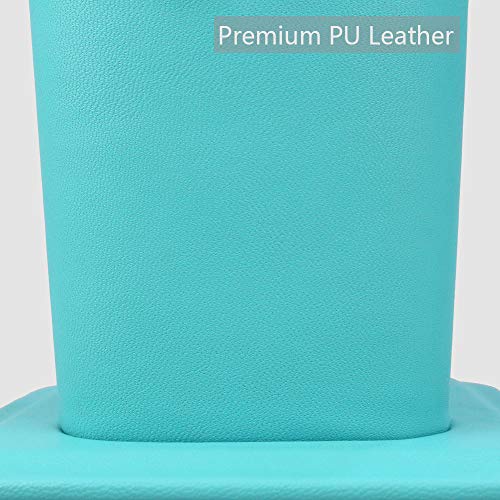 Tofun Eyeglasses Holder Stand Case,Light Blue PU Leather Plush Lined Protective Glasses Case for Desks Or Nightstands - Thumbnail 4