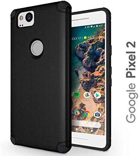 Google Pixel 2 Protective Case - Slim & Flexible - Durable TPU Phone Cover with Shockproof Corner Cushions - Pixel 2 Defender Case – Compatible with Magnetic Car Holder – Black
