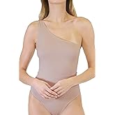 NIKIBIKI Women Seamless Ribbed One Shoulder Bodysuit, Made in U.S.A, One Size