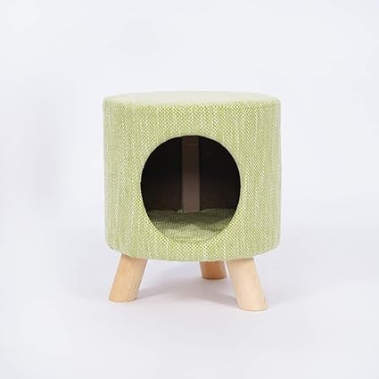 Ge Yobby Textile Chat Lit Tabouret Tour De Repose Pieds Bois Massif Tissu Moderne Maison D Animal Familier Repose Pieds Creatif Vert 35x35x35cm 14x14x14inch Amazon Fr Cuisine Maison