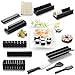 12 Pieces DIY Sushi Making Kit with 4 Sushi Shape Molds and 1 Bamboo Sushi Mat-Roller