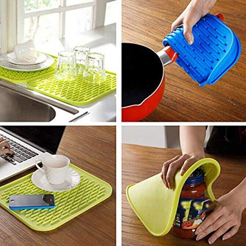 lotus.flower Silicone Trivet Mat,Pot Holders, Spoon Rest and Kitchen Table Mat | Multi-purpose Serveware Accessories - Pot Holder/Coaster / Placemat/Hot Pad (Hot Pink)