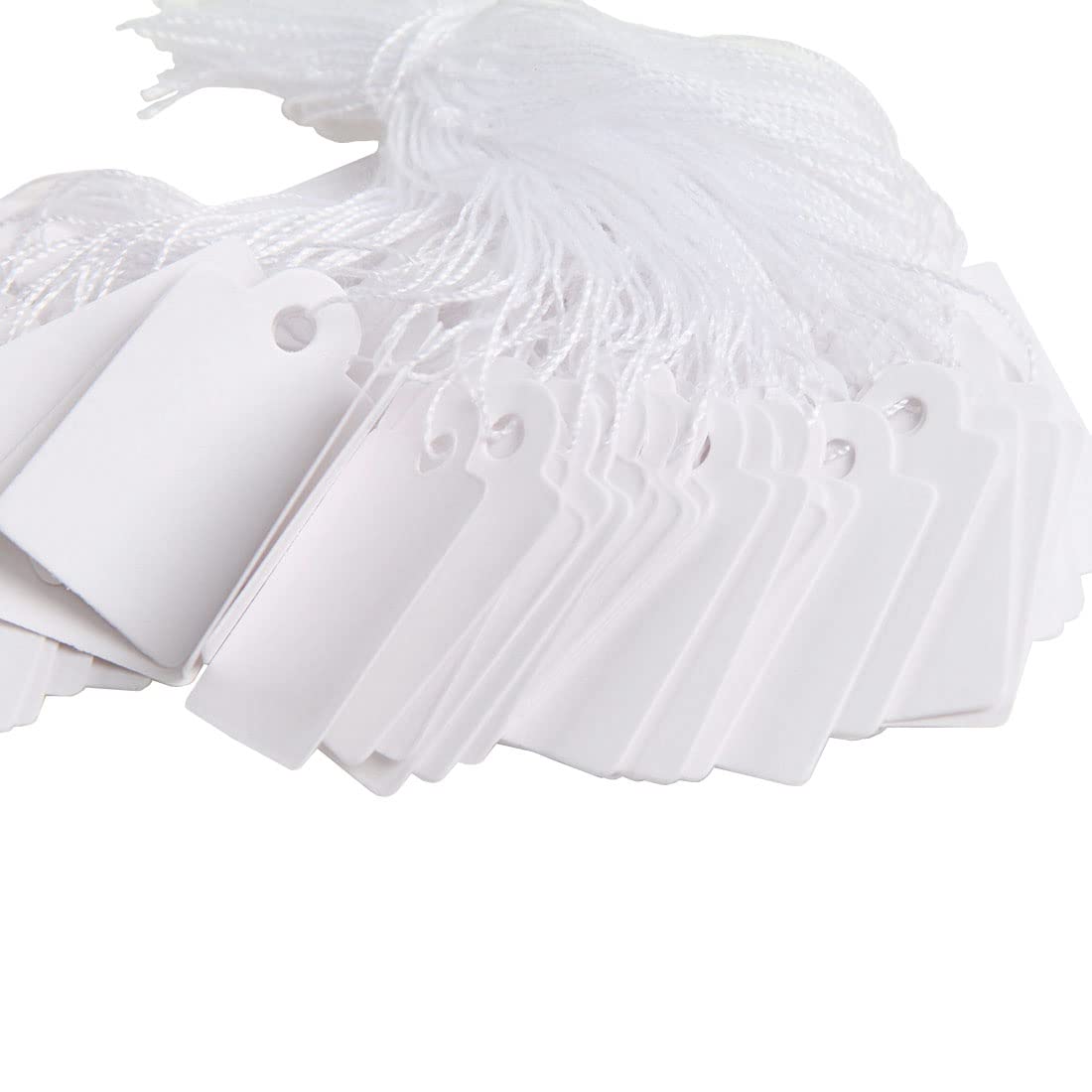 Pack of 300 Labels with Thread Price Labels Price Tags Thread Labels Jewellery Labels String Labels Hanging Labels Cardboard Label Price Labelling (23 x 13 mm White)