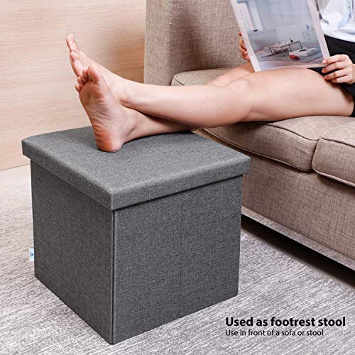 B FSOBEIIALEO Storage Ottoman with Tray, Small Ottomans Cube Folding