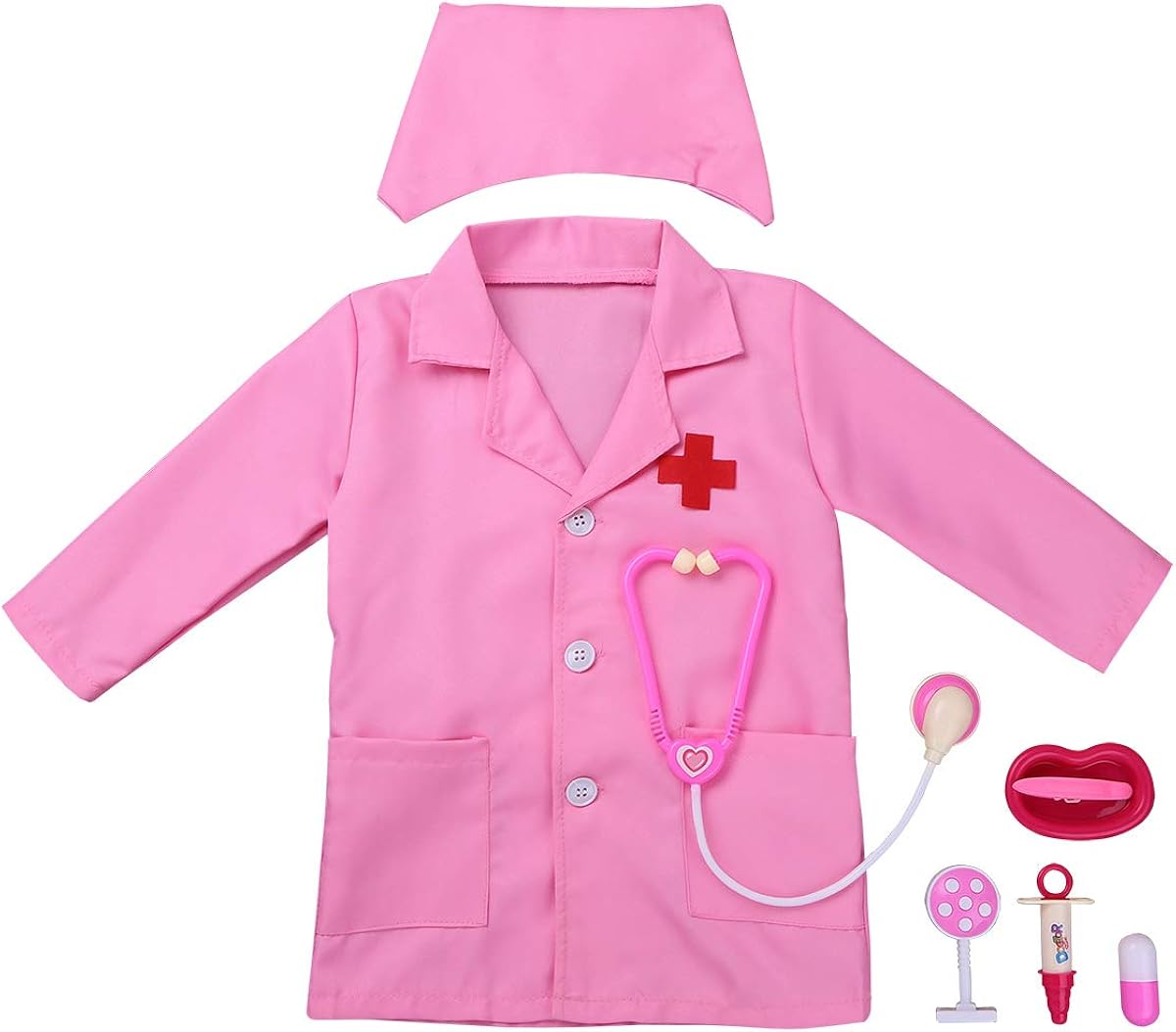 Agoky Kids Boys Girls Halloween Doctor Cosplay Party Fancy Outfits Child Coat Dress up Costume with Accessories