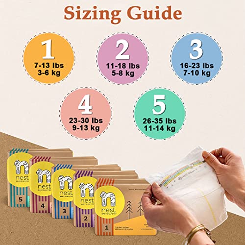 Nest Baby Diapers, Size 2, 1118 lbs. (30 Count) Disposable Premium Diapers for Babies, Gentle
