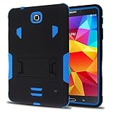 Galaxy Tab 4 Case, kUTECK Heavy Duty rugged impact Dual Layer Hybrid Case cover with Build In Kickstand Protective Case cover For Samsung galaxy Tab 4 7 inch T230 Tablet case cover (Blue)