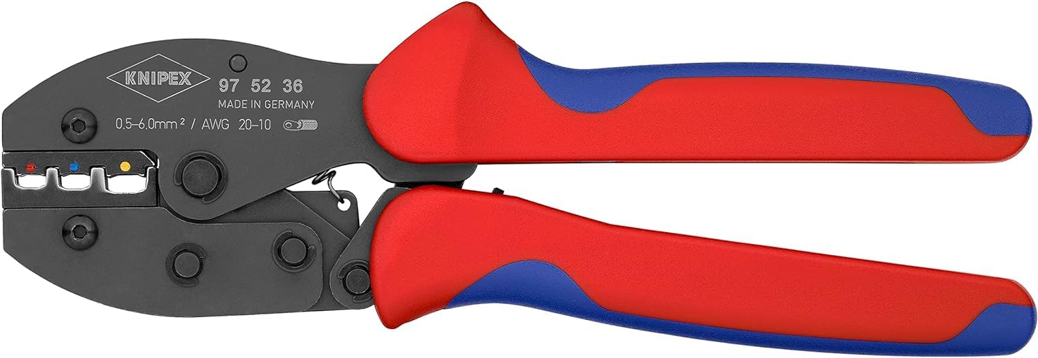KNIPEX Preciforce Crimping Pliers, in Blister, 0.5-6.0 mm², Oval-Crimp, Insulated Connectors, Crimping Tool, Wire Crimper, 97 52 36 SB