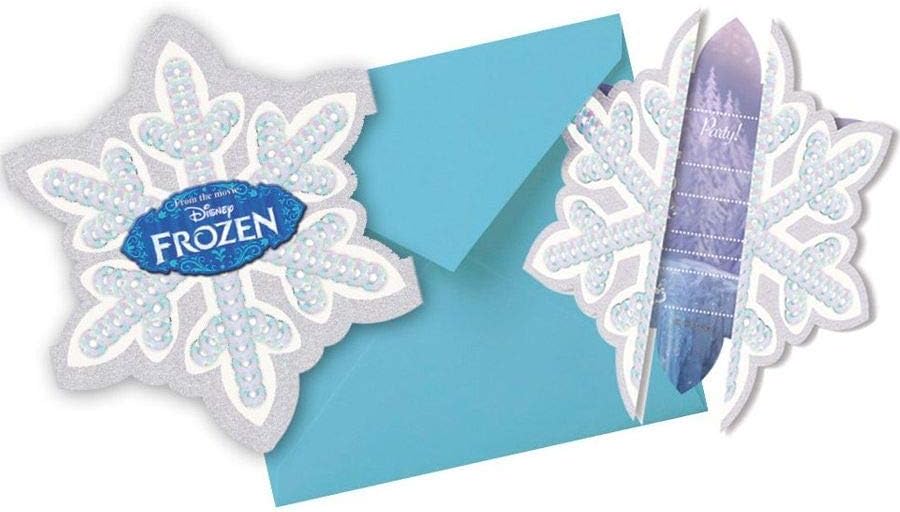 Procos Frozen Invitation Cards + Envelopes Pack of 6, Blue, 210 x 290 mm