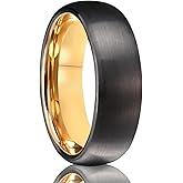 Concept Knight Tungsten Carbide Rings for Men Women 7MM Black Golden/Silvery Blue Men's Engagement Wedding Bands Matte Brushed and High Polish