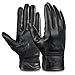 Vbiger Womens Leather Gloves Winter Gloves Cold Weather Warm Mittens Black (L, Black)
