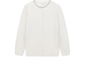 CUNYI Girl's Crewneck Lightweight Button-up Cardigan Cotton Knit Sweater Casual Cute Outerwear