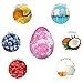 Organic Kids' Bath Bombs and Toys, 6 x 5oz XXL Natural Bath Bombs Dinosaur-Egg Shaped, Handmade Gift Set Safe Bath Fizz Balls