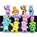 Rainbow Bear Figures 12pcs Cake Topper Toy, Bears Figurine Collection Playset with Wonderheart Bear, Funshine Bear, Cheer Bear