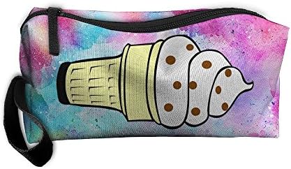 Ice-Cream Cone Printed Multifunction Portable Handbag Organizer Bag Cosmetic Makeup Bag With Handle