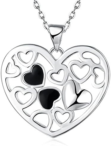 Simple Smooth Heart-shaped Pendant Necklace Fashion Jewelry 18" (Sterling Silver Plated)