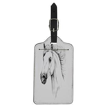 Amazoncom Pinbeam Luggage Tag Drawing Horse Head Profile
