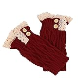 Leg Warmers,Haoricu Women Winter Warm Knitted Socks Leg Warmers Boot Crochet Short Socks (Red)