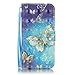 Galaxy S7 Case, Firefish Kickstand Flip [Card Slots] Wallet Cover Double Layer Bumper Shell with Magnetic Closure Strap Case for Samsung Galaxy S7-Butterfly