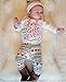 Baby Boys Girls Toddler 4pcs Christmas Set Bodysuits Leggings Headband Cap Outfits (0-3M)