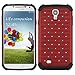 Red Bling Impact Hybrid Rugged Case Samsung Galaxy S4 S 4 Rubber Hard Cover fits Sprint L720, Verizon i545, AT&T Wireless i337, T-Mobile I9505, U.S. Cellular R970, Cricket R970C, Metro PCS M919, I9500