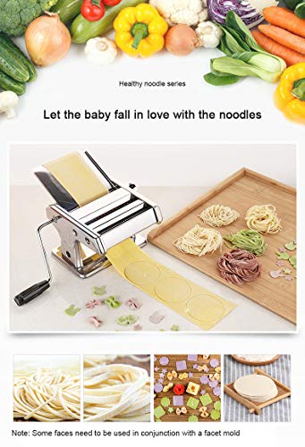Pasta Maker Machine Hand Crank - Roller Cutter Noodle Makers Best for Homemade Noodles Spaghetti Fresh Dough Making Tools Rolling Press Kit - Stainless Steel Kitchen Accessories Manual Machines - Thumbnail 2