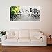Winpeak Hand Painted Black and White Cityscape 3D Oil Painting on Canvas with Green Yellow Tree Wall Art City Artwork
