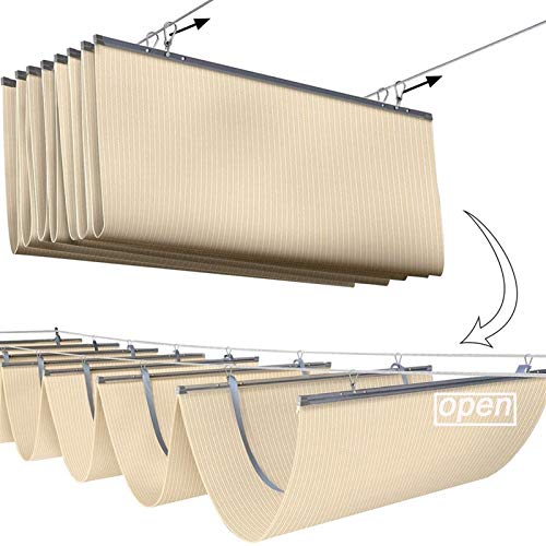 AOTNZ Welle Sun Sonnensegel, Terrasse Einziehbar Schatten Baldachinabdeckung, Durchlässig Schieben Sie Den Draht… – Bild 4