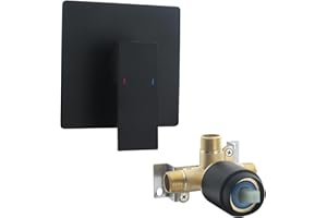 BANGPU Shower Mixer Valve Handle Wall Mount Shower Mixing Valve Bathroom Shower Valves Trim Kit with 5.3 Inch Cover Pated, Ma