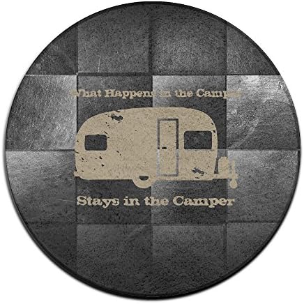 What Happens In The Camper Round Non Slip Doormat Short Plush Material Screen-Print Limited Entrance Mat