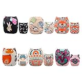 Alva Baby New Positioning and Printed Design Reuseable Washable Pocket Cloth Diaper 6 Nappies + 12 Inserts 6DM30
