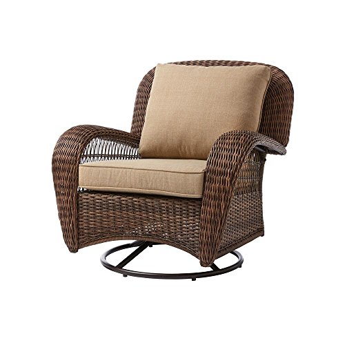 Hampton Bay Beacon Park Wicker Outdoor Swivel Lounge Chair