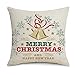 Jjyee Christmas Pillow Covers Decorative Couch Throw Pillow Covers Cotton Linen Pillow Square Cushion Cover for Sofa, Couch, Bed and Car (Christmas)