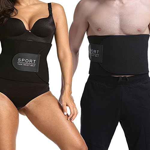 Happy shopping Sauna Belt,Waist Trimmer Belt for Weight Loss Fat Faster Adjustable Sauna Burn Belly Fat for Men & Womens (Black)