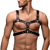 Men's PU Leather Chest Harness – Adjustable Shoulder Belt for Fashion Styling, Costume Accessory for Festivals, Cosplay, Stage Performance,chest harness,leather harness,body harness,chest pack
