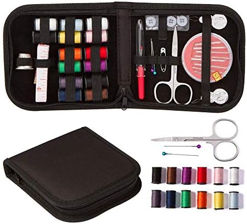 Auony Travel Sewing Kit, 40pcs DIY Premium Sewing Supplies Include 14 Spools of Thread,Sewing Needles, Scissors, Thimble, Thread, Tape Measure for for Home, Travel & Emergency