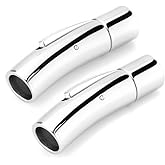 BEADNOVA Shiny Stainless Steel Leather Cord End Clasp Integral Clasp Jewelry Findings for Jewelry Making - Fit 5mm Cord (2pcs / Pack)