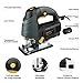 Ginour 7.0A 3000SPM Jigsaw with Laser Guide & LED, 6-level Variable Speed, Bevel Angle (0°-45°), Jig Saw Set With 3PCS Blades, Scale Ruler and Carrying Case