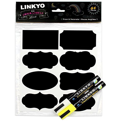 Chalk Board Sign 64 Reusable Chalkboard Label Stickers With 2 Erasable ...