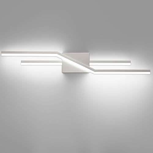 SOLFART Vanity Lights for Bathroom Dimmable Modern Brushed Nickel Bathroom Light Fixtures Over Mirror 32 Inch